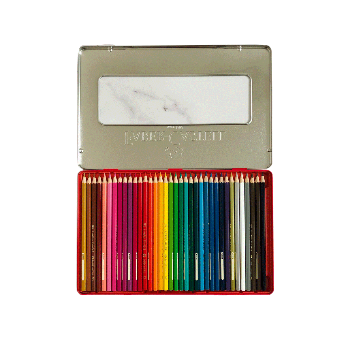 مداد رنگی 36 رنگ جعبه فلزی کلاسیک فابرکاستل