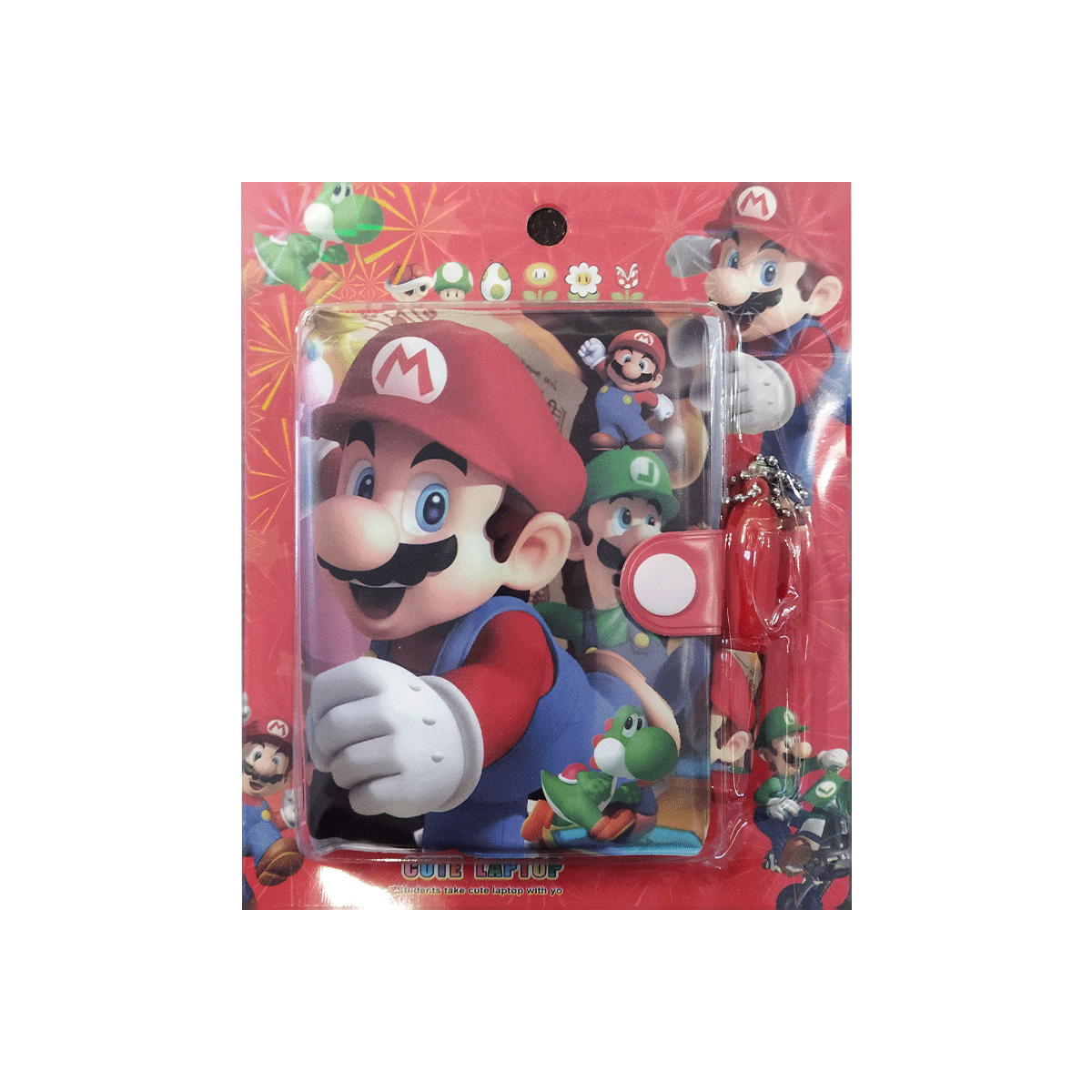 دفترچه یادداشت فانتزی با خودکار طرح ماریو قرمز