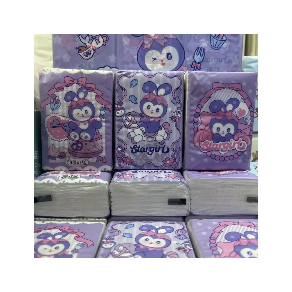 دستمال کاغذی فانتزی خرگوش بنفش