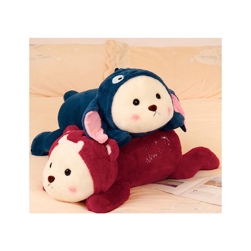 عروسک خرس بالشتی لباس استیجی صورتی