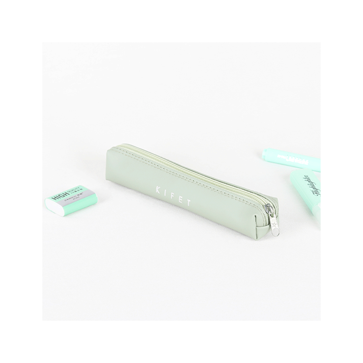 جامدادی دانشجویی مینیمال پاستیلی سبز / کیفت