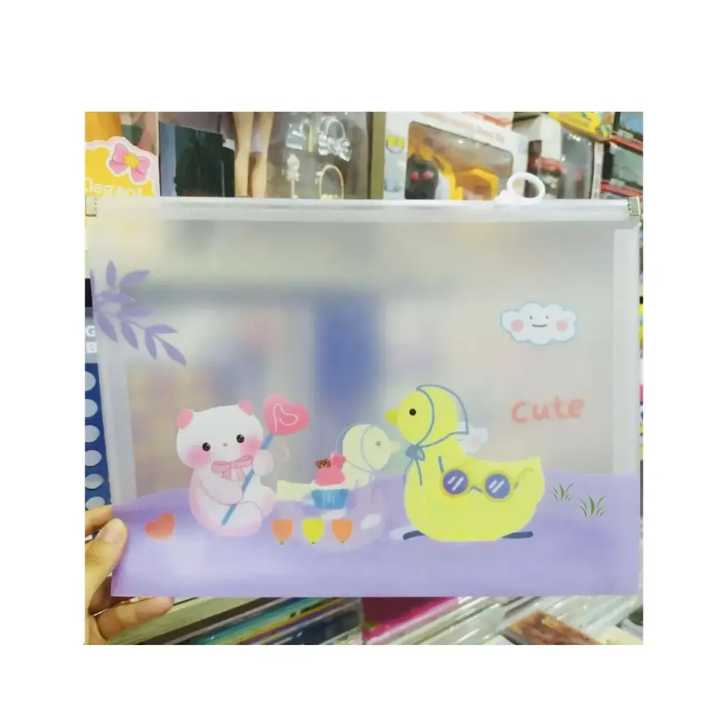 پوشه شفاف فانتزی آ4 طرح جوجه و خرس