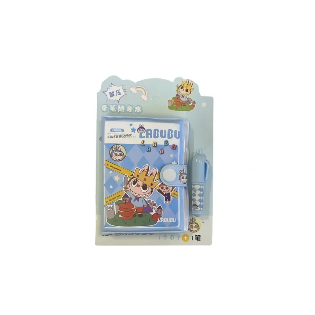 دفتر یادداشت طرح لبوبو با خودکار آبی