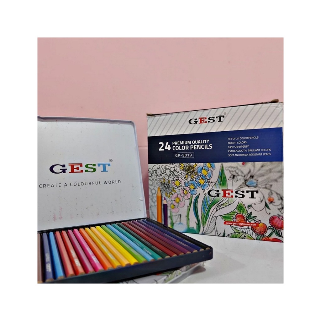 مداد رنگی 24 رنگ فلزی Gest