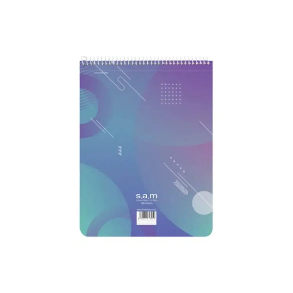 دفتر 100 برگ رحلی خط دار با پرفراژ سم طرح 2