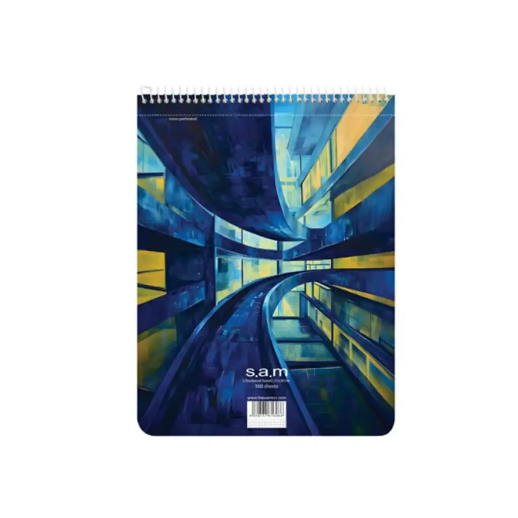 دفتر 100 برگ رحلی شطرنجی با پرفراژ سم طرح 6