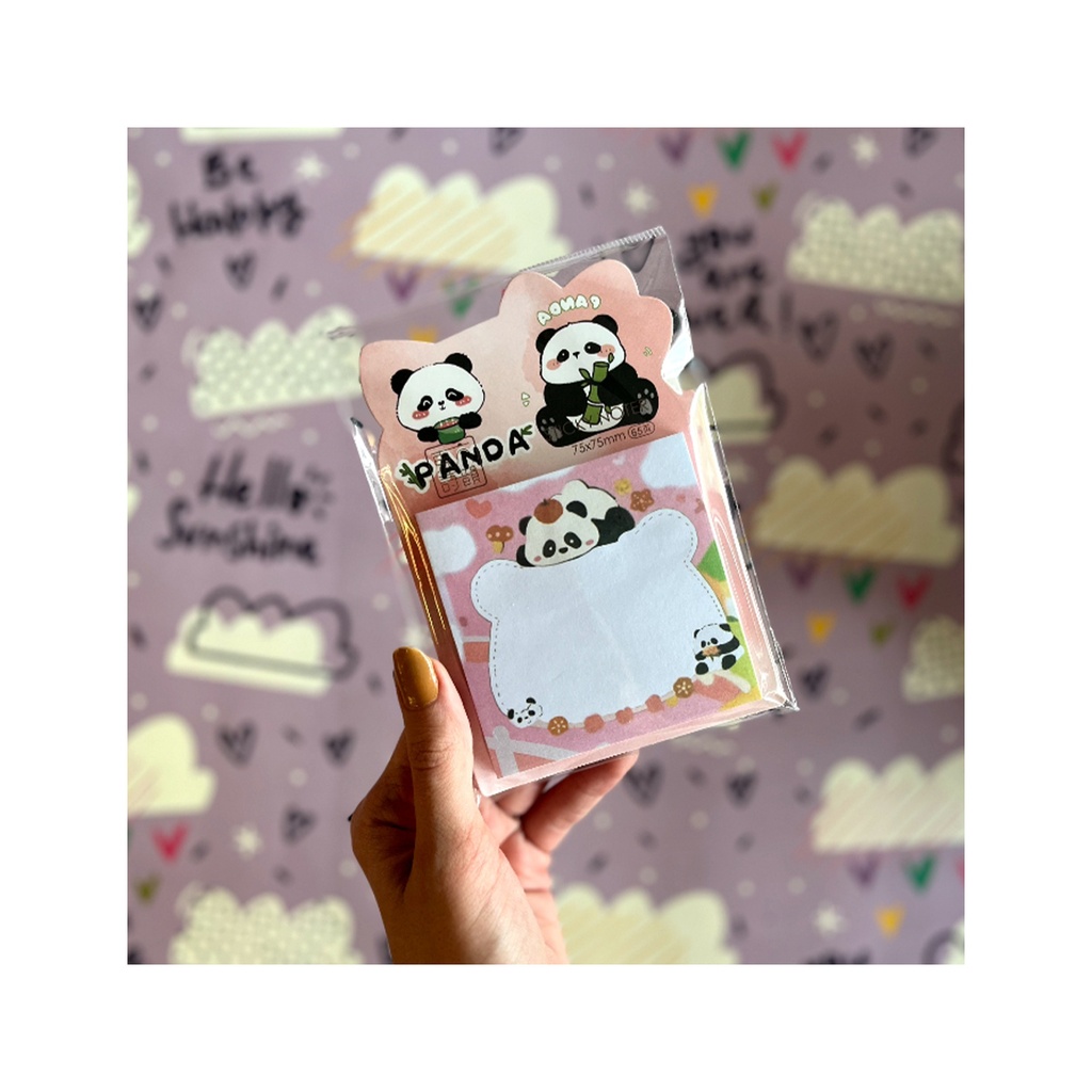 استیک نوت فانتزی پاندای شیطون رنگ صورتی