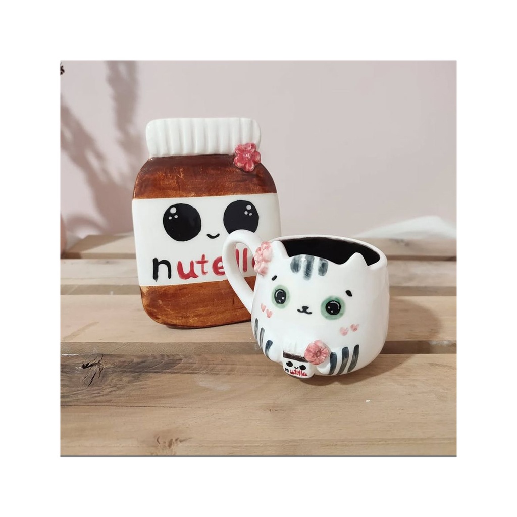 ماگ گربه زیره دار طرح نوتلا / ای آر