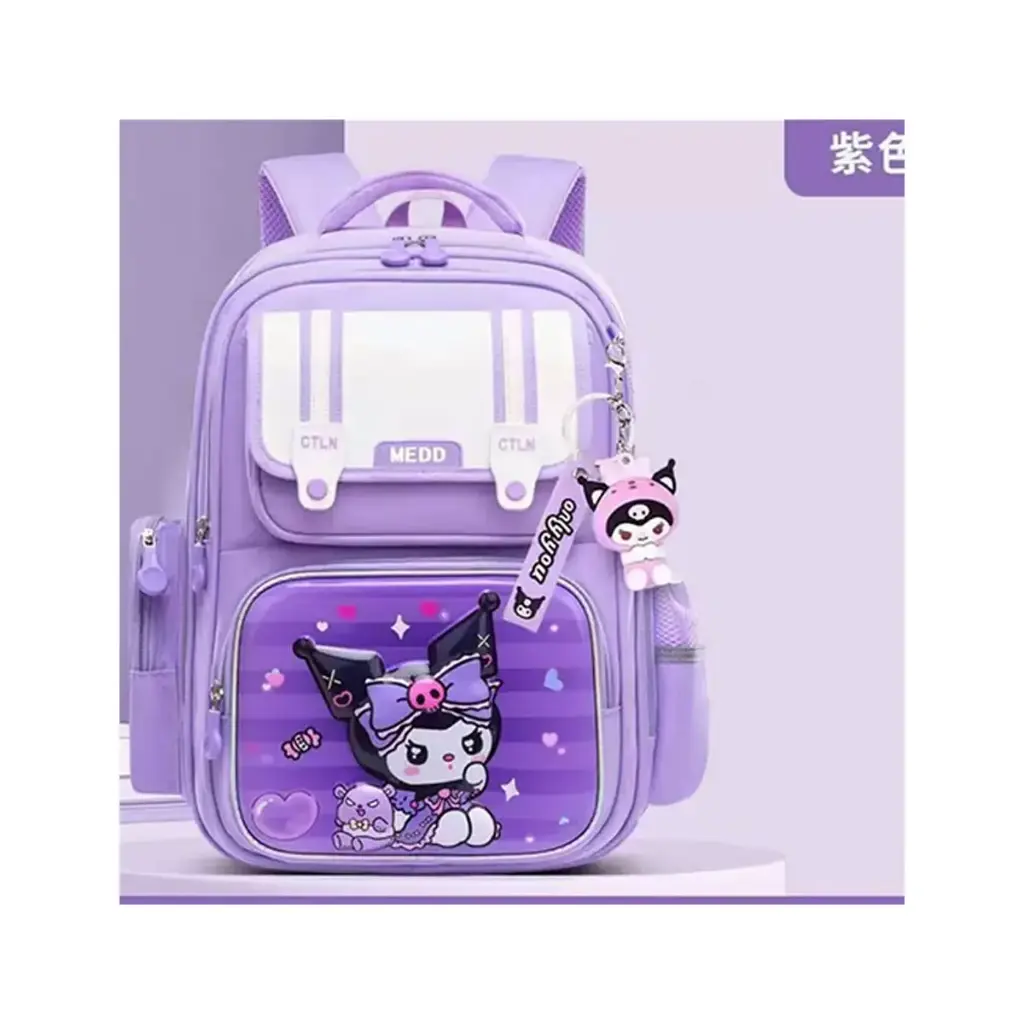 کوله پشتی کره ای فانتزی کرومی بنفش برجسته