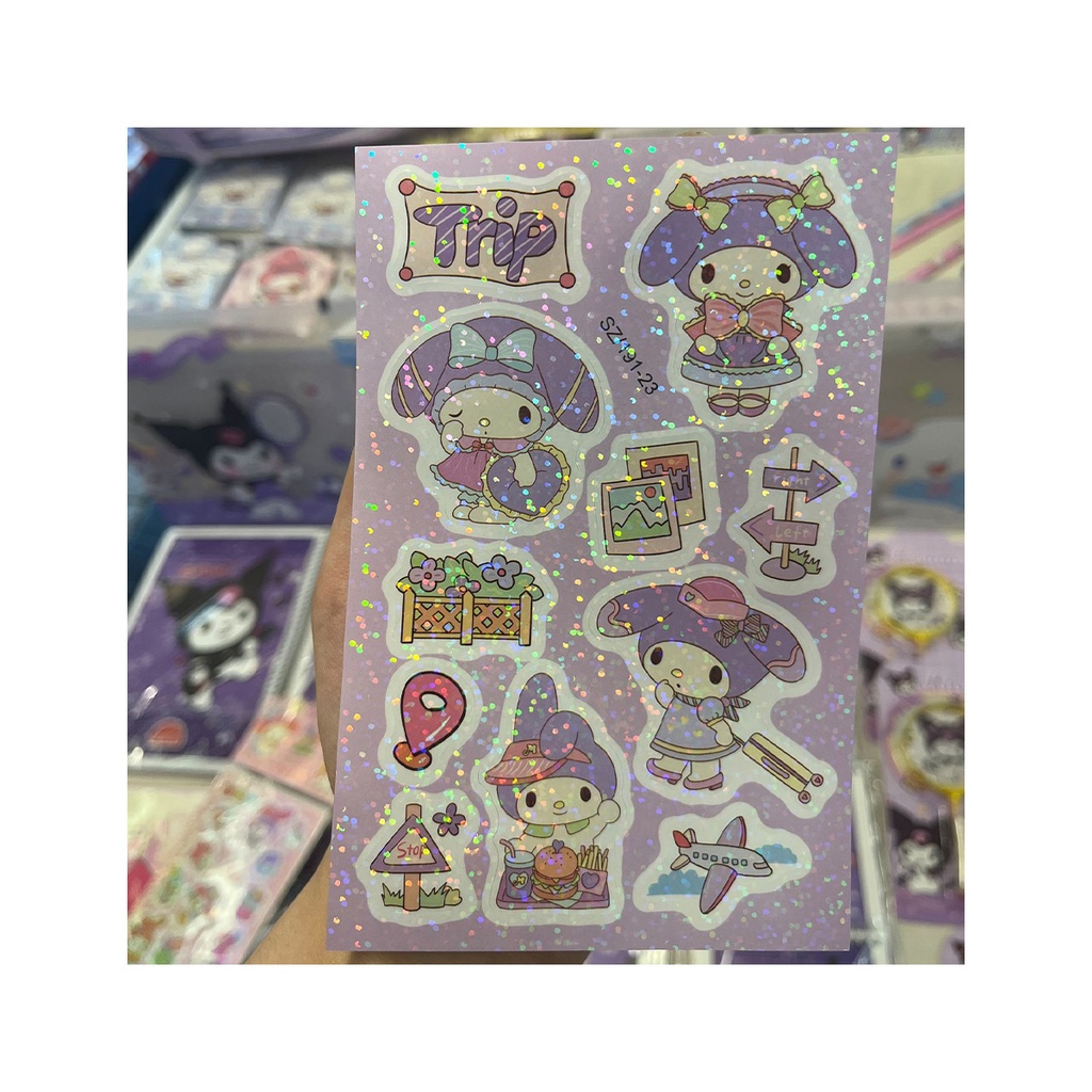 استیکر فانتزی کرومی ورقه ای رنگ بنفش