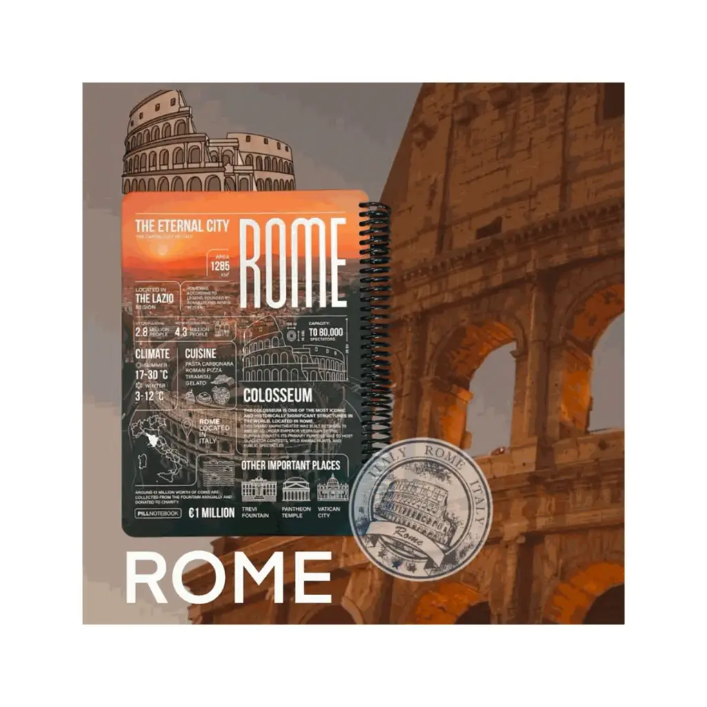 دفتر فانتزی 100 برگ وزیری سیتی شهر رم / پیل