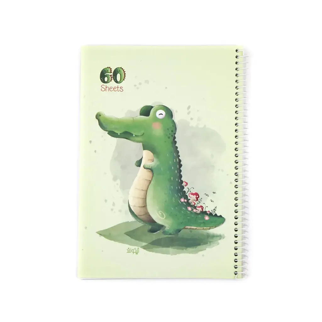دفتر مشق 60 برگ نیکولند طرح سوسمار حاشیه رنگی 