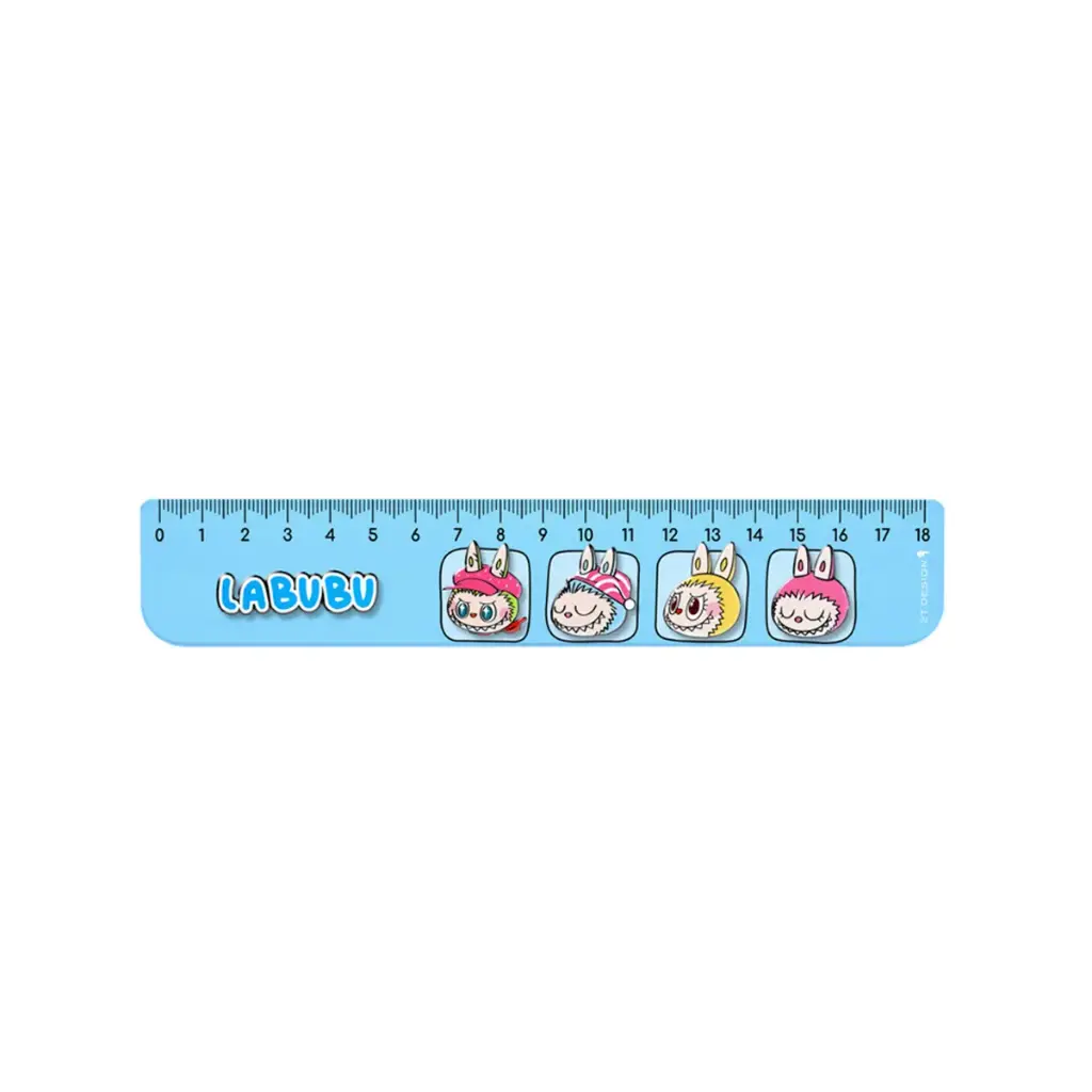 خط کش شیشه ای 18 سانتی لبوبو رنگ آبی / طوطی دیزاین 