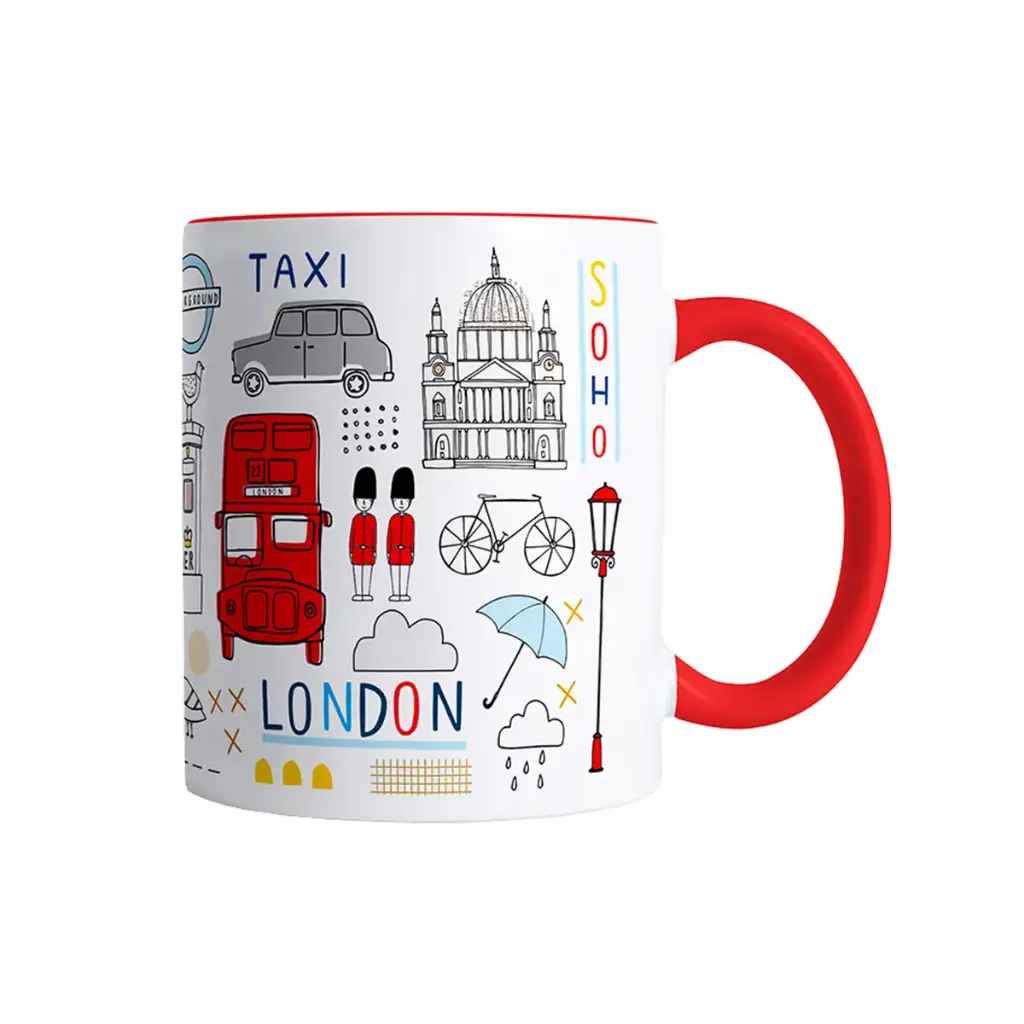 ماگ داخل رنگی لندن / طوطی دیزاین