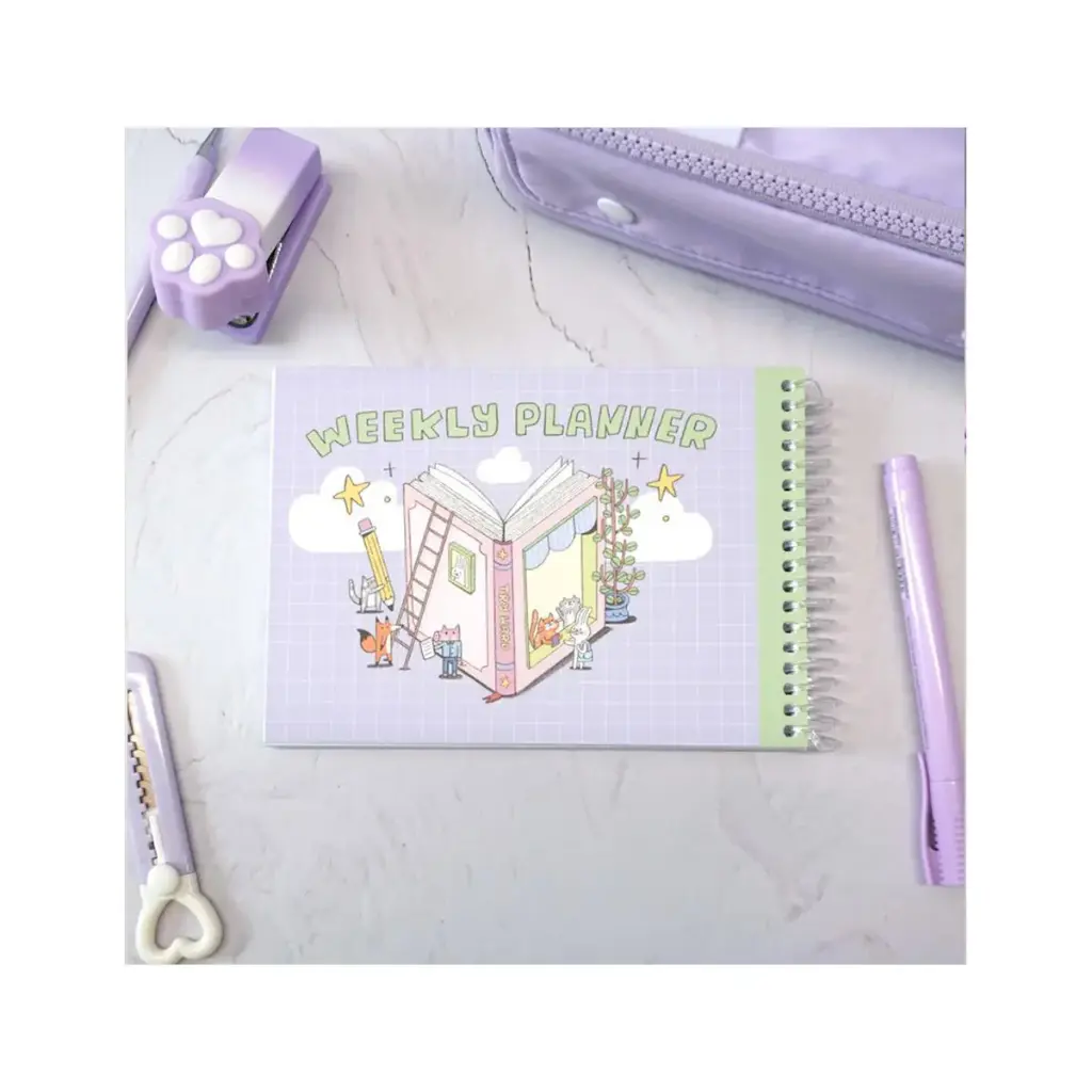 پلنر یکساله Weekly طرح کتابچه تلاش / مغازک