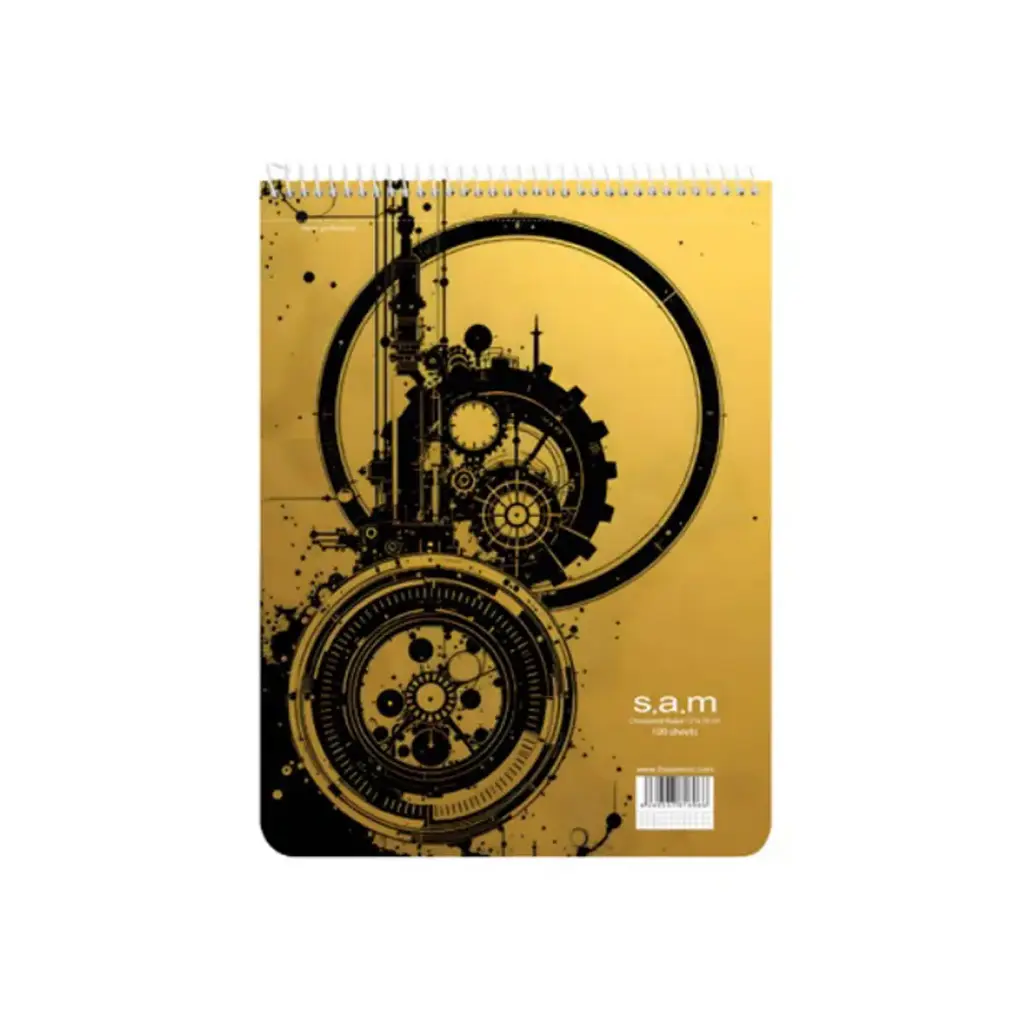 دفتر 100 برگ رحلی شطرنجی با پرفراژ سم طرح 3