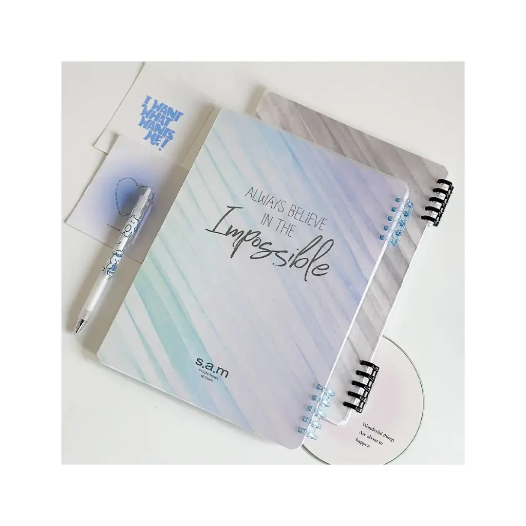 دفتر کلاسوری 60 برگ کریستالی آبی / سم