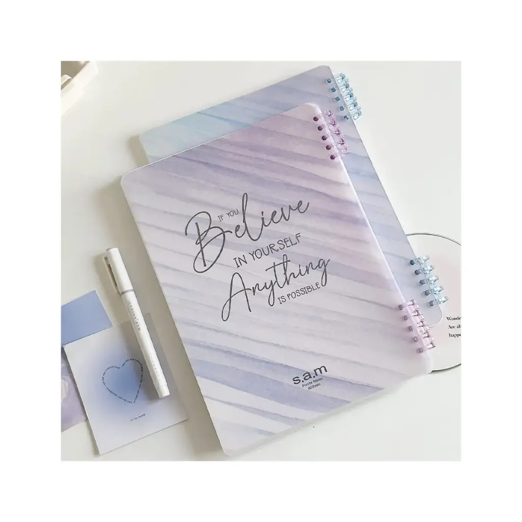 دفتر کلاسوری 60 برگ کریستالی بنفش / سم