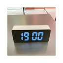 ساعت رومیزی دیجیتال شیشه ای سفید