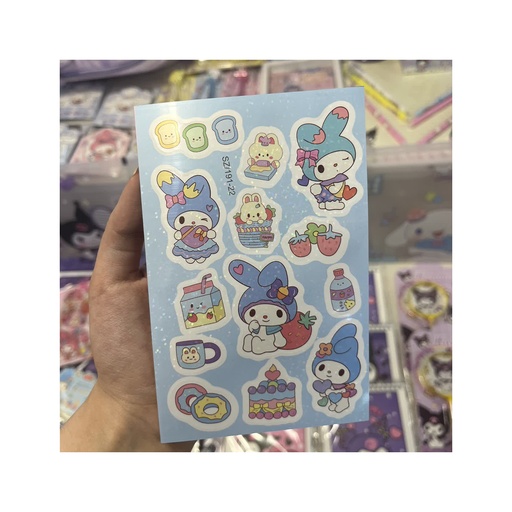 [29084] استیکر فانتزی کرومی ورقه ای رنگ آبی