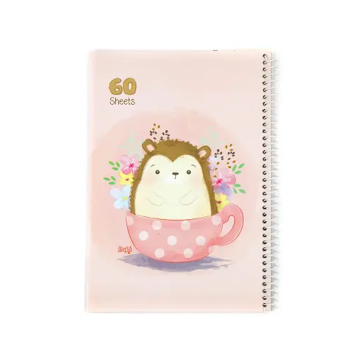 [29351] دفتر مشق 60 برگ نیکولند طرح جوجه تیغی حاشیه رنگی 