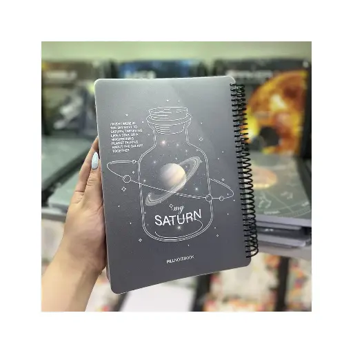 [29357] دفتر 100 برگ وزیری سیمی p.p طرح STAURN / پیل