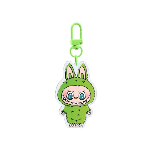 [29411] آویز شیشه ای لبوبو رنگ سبز / طوطی دیزاین