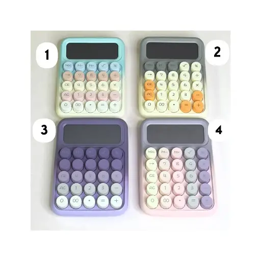 ماشین حساب پاستیلی متالیک دکمه رنگی