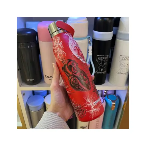 [29819] فلاسک اورجینال گرم و سرد دات نوت طرح قلب قرمز 