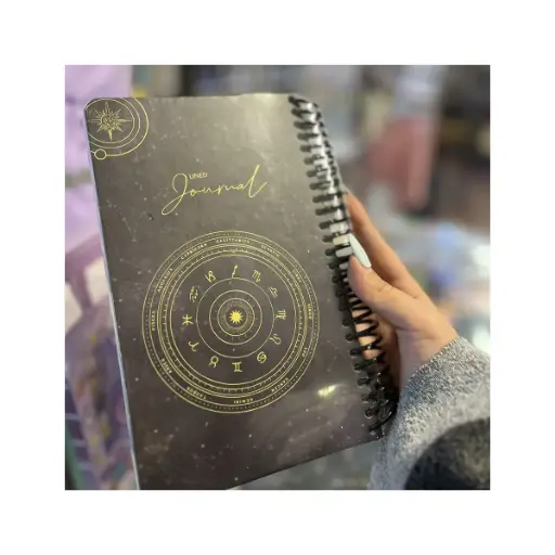 [30002] دفتر ژورنال خط دار برج فلکی بنفش دات نوت