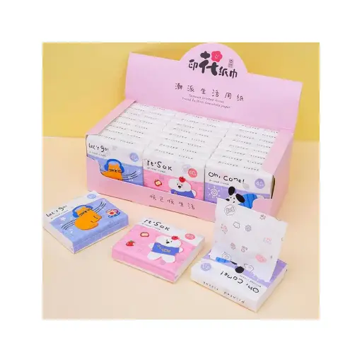 [30167] دستمال کاغذی فانتزی طرح حیوانات نمکی