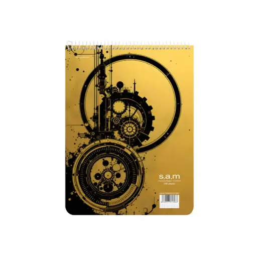 [30206] دفتر 100 برگ رحلی شطرنجی با پرفراژ سم طرح 3