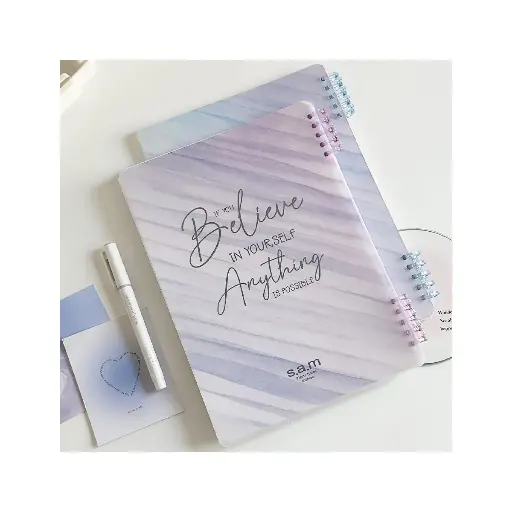 [30271] دفتر کلاسوری 60 برگ کریستالی بنفش / سم