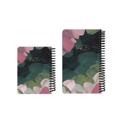 سررسید 1405 طرح گل آبرنگی مشکی دات نوت 