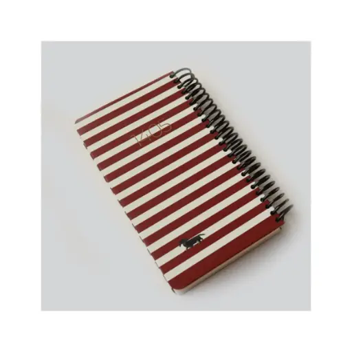 [30427] سررسید 1405 طرح راه راه قرمز دات نوت 