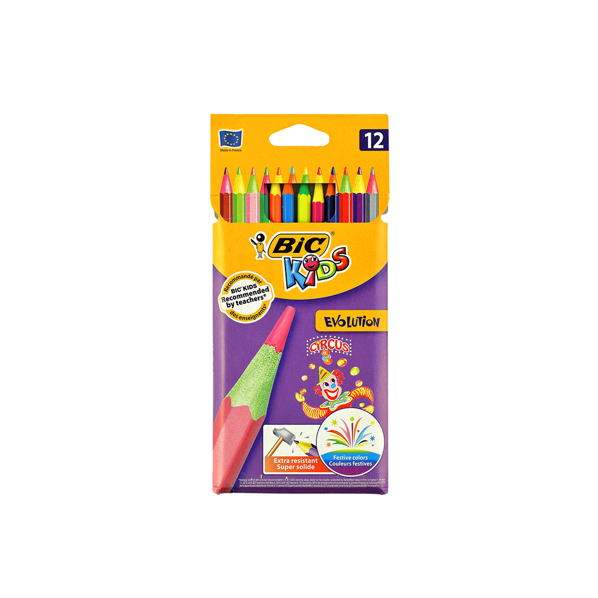 [2398]  مداد 12 رنگ مقوایی ایولوشن سیرکی بیک 
