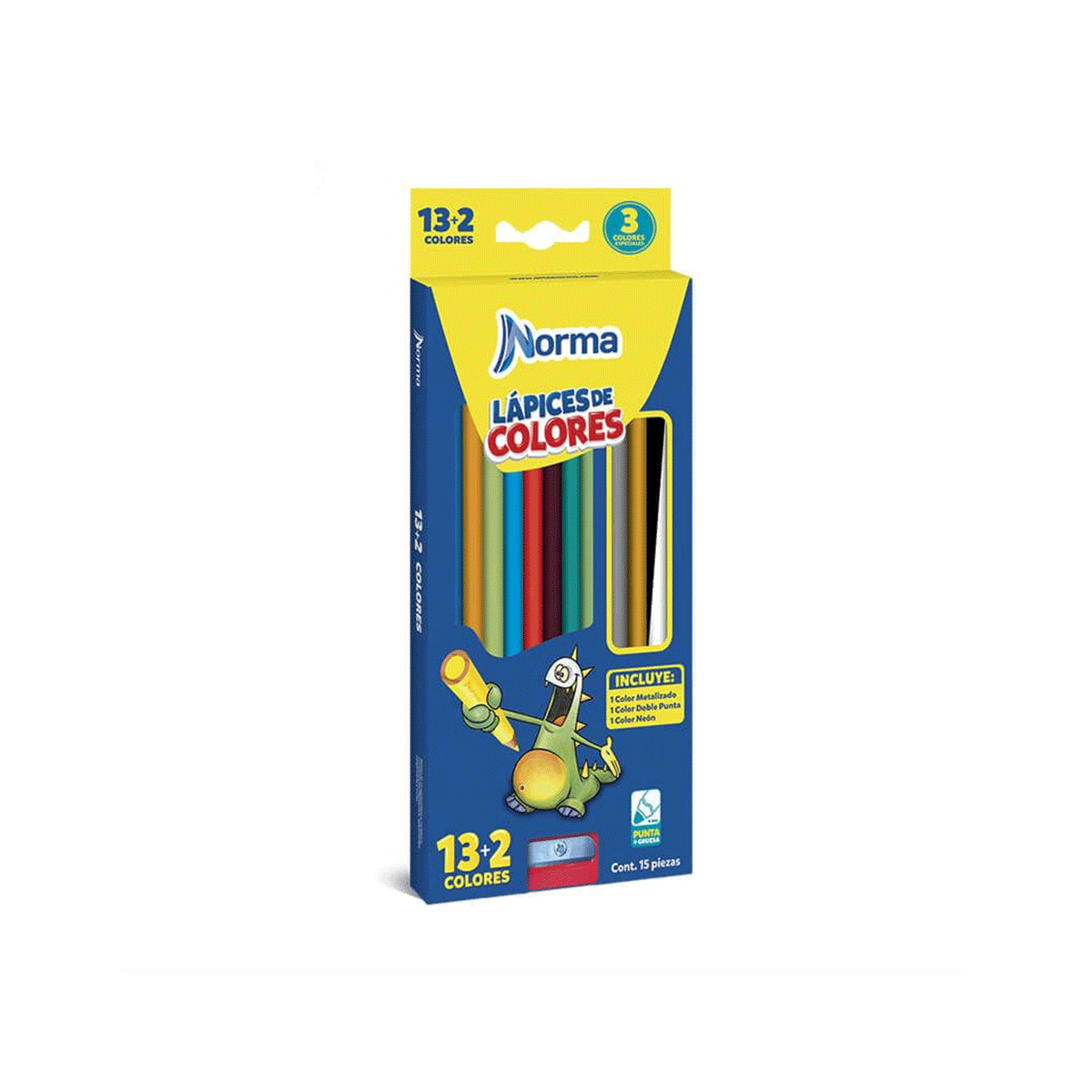 [7329] مداد رنگی 2+13 رنگ نورما با مغز 4 میل مدل punta