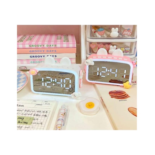 [10797] ساعت رومیزی اسپیکر خرگوش صورتی