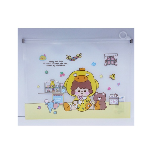 [6986987561182] پوشه شفاف فانتزی آ4 طرح دختر جوجه