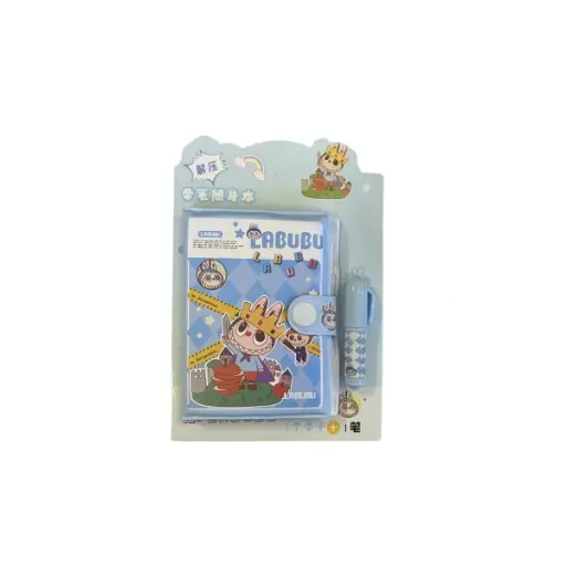 [24002] دفتر یادداشت طرح لبوبو با خودکار آبی