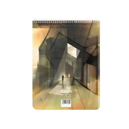 [25020] دفتر 100 برگ رحلی شطرنجی با پرفراژ سم طرح 8