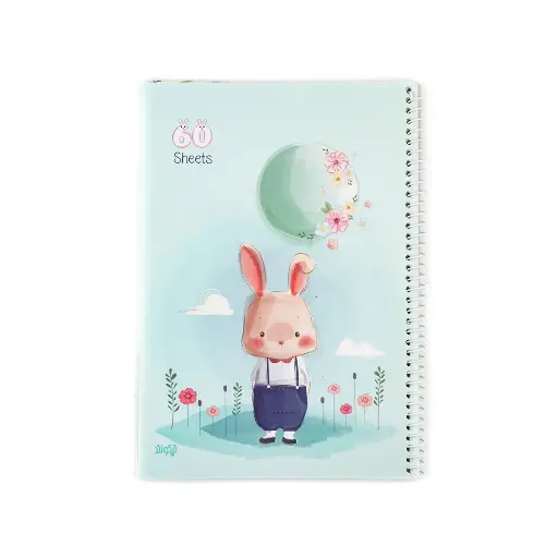 [25156] دفتر مشق 60 برگ نیکولند طرح خرگوش حاشیه رنگی 