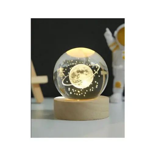 [25767] گوی کریستالی قطر 6 طرح دختر و زحل