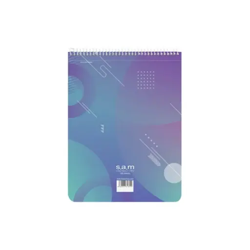 [25875] دفتر 100 برگ رحلی خط دار با پرفراژ سم طرح 2