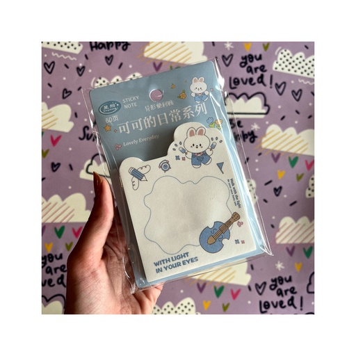 [27124] استیک نوت مدل خرگوشی رنگ آبی