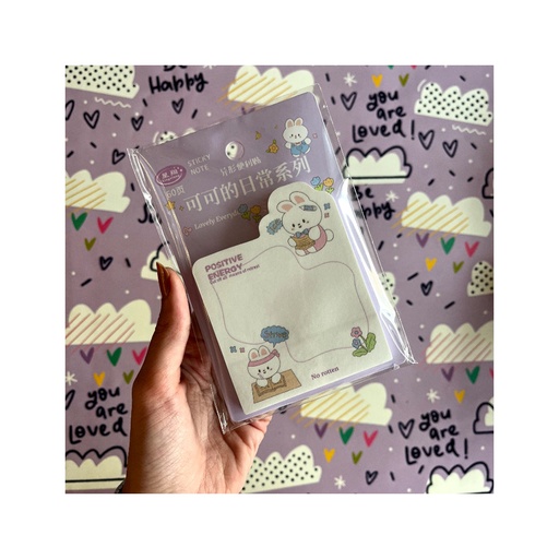 [27125] استیک نوت مدل خرگوشی رنگ بنفش